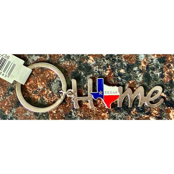 NWT Metal HOME Texas State Map Souvenir Keychain Purse Charm - Picture 4 of 4